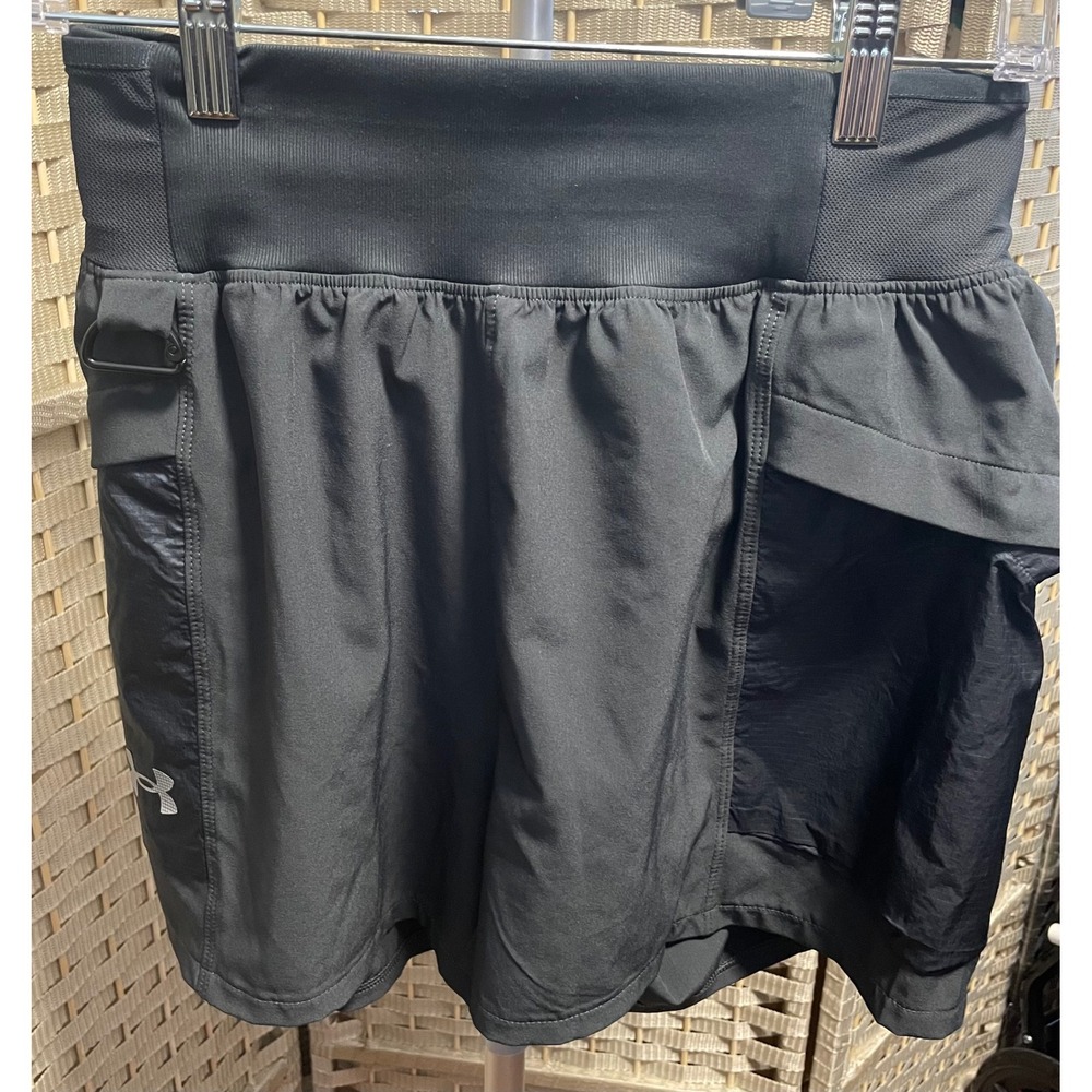2 Pairs of Under Armour Trail Shorts Womens Small Black/Blue Hiking Shorts